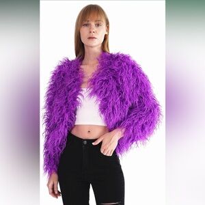 BEIDOU purple furry coat